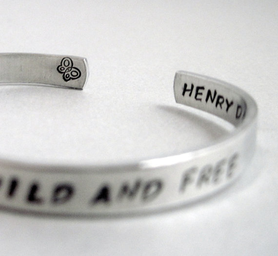 Thoreau quote cuff bracelet by Emery Drive
