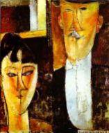 Bride and Groom by Amedeo Modigliani, 1915-1916