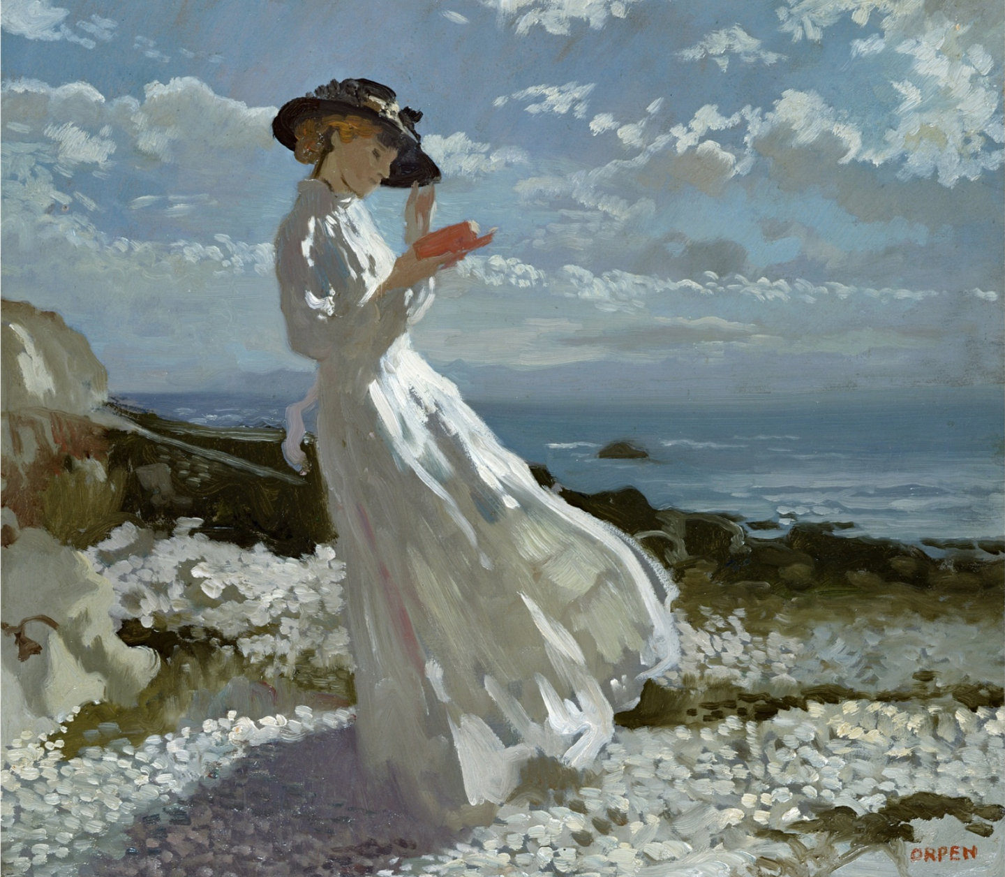 Grace Reading at Howth Bay by Sir William Orpen